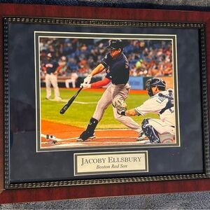 Jacoby Ellsbury Framed Photo W/ Nameplate Boston Red Sox